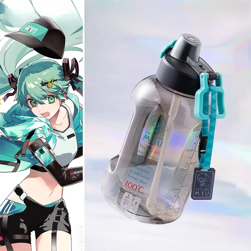 

Hatsune Miku 1600ml Sports Water Bottle Anime Themed Hydration Flask Gym Companion for Runners & Fans