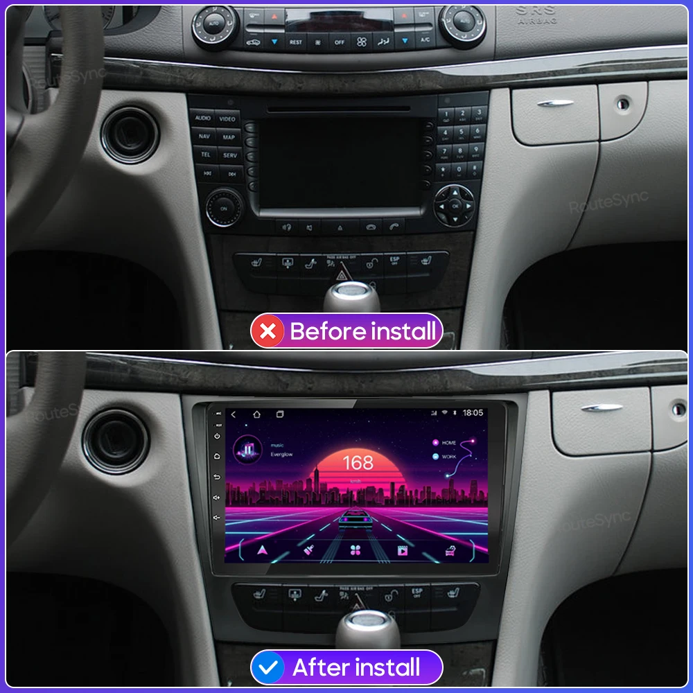 2K Screen Android 15 Carplay Auto Multimedia Player for Mercedes Benz E-class W211 2002 - 2008 2din Autoradio Stereo Navigation