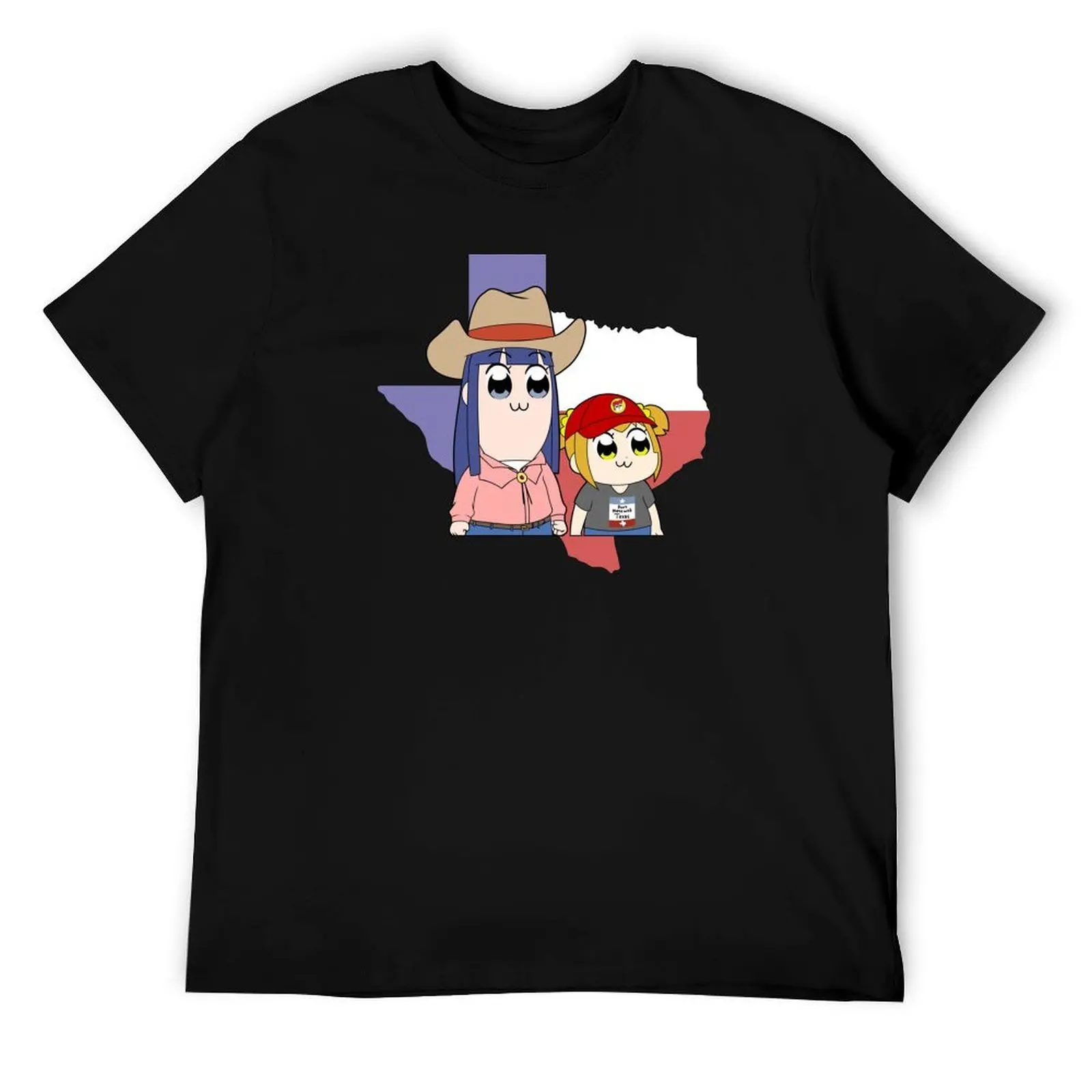 

Popuko and Pipimi Visit Texas T-Shirt t shirts for man cotton funny anime tshirt T-Shirt