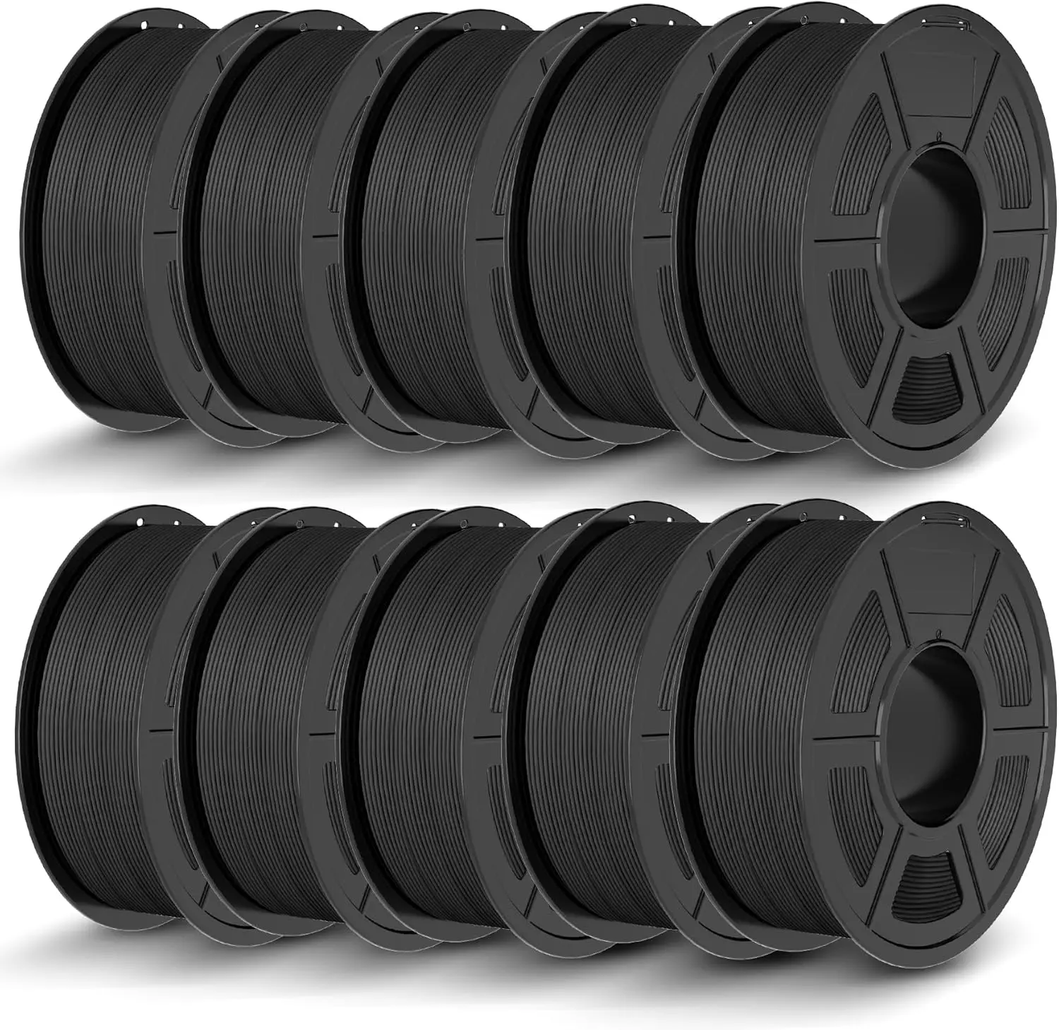 

Matte PLA Filament 10kg, 1.75mm 3D Printer Filament, Dimensional Accuracy +/- 0.02mm, 1kg Spool, 10 Pack, Black