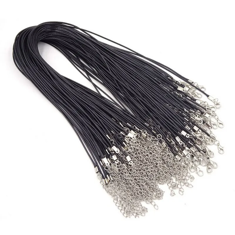 1/5/10/20/50Pcs Leather Cord Necklace Adjustable Braided Rope With Lobster Clasp For Jewelry Making DIY Necklace Pendant