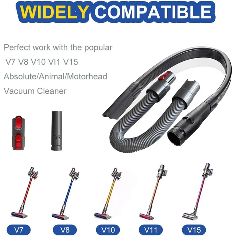 

Hose Accessories for Dyson V7 V8 V10 V11 V15, Flexible Crevice Nozzle Adapter Hose Kit for Cleaning Corners and Space—A19G