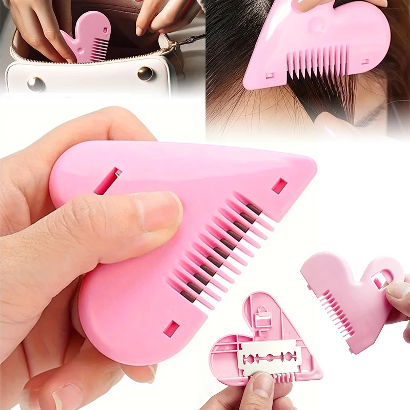 Aparador de Pelos Púbicos Rosa Portátil de Alta Qualidade para Mulheres - Ferramenta de Modelagem Privada e Discreta com Lâmina de Pente