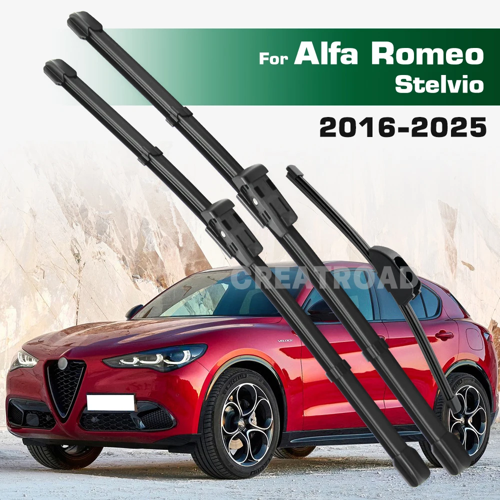 

Комплект стеклоочистителей GREATROAD для Alfa Romeo Stelvio 2016-2025, передние и задние щетки стеклоочистителя, щетки для лобового стекла, окон