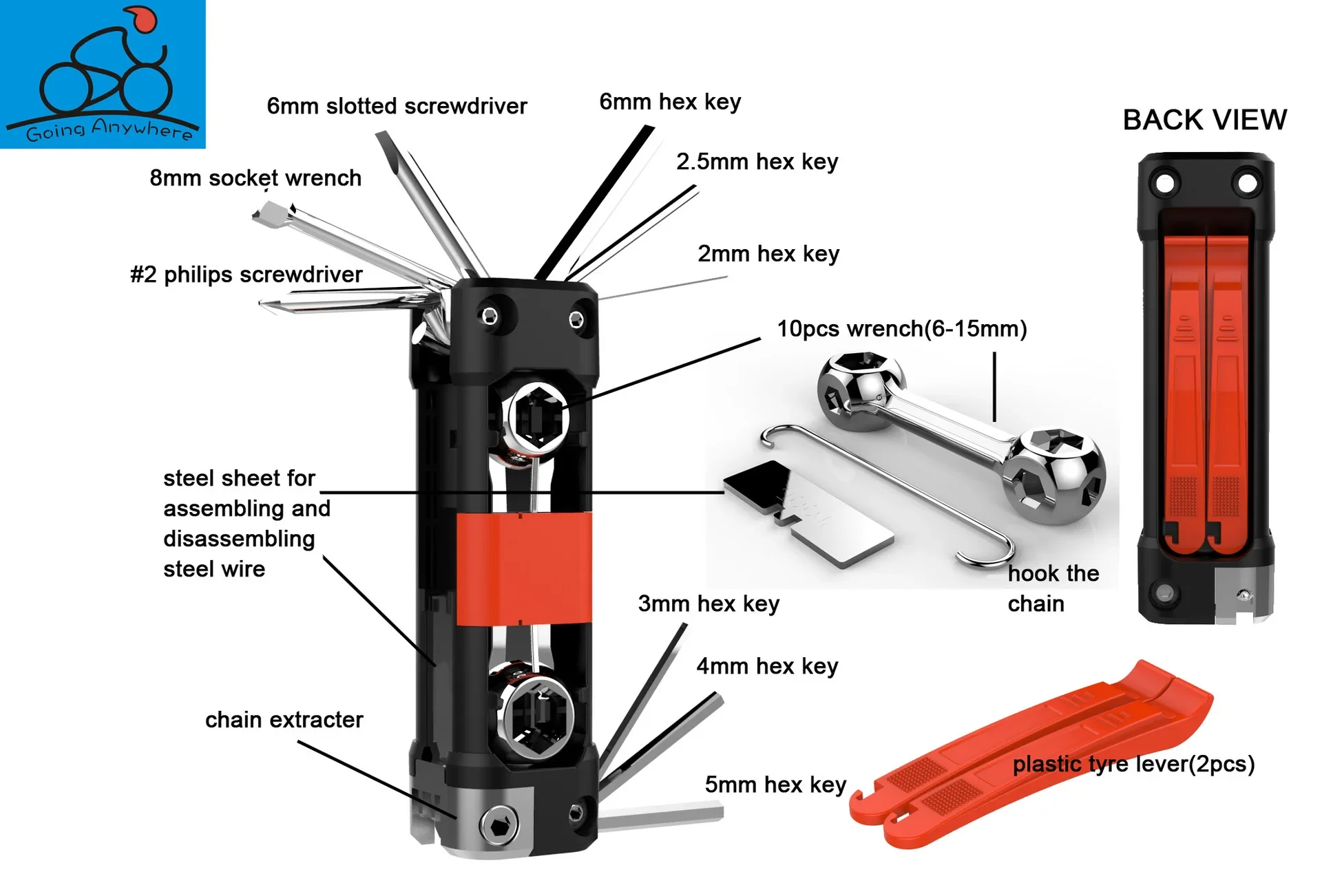 Versatile Multi-Purpose Repair Tool for Common Household and Bicycle Repairs