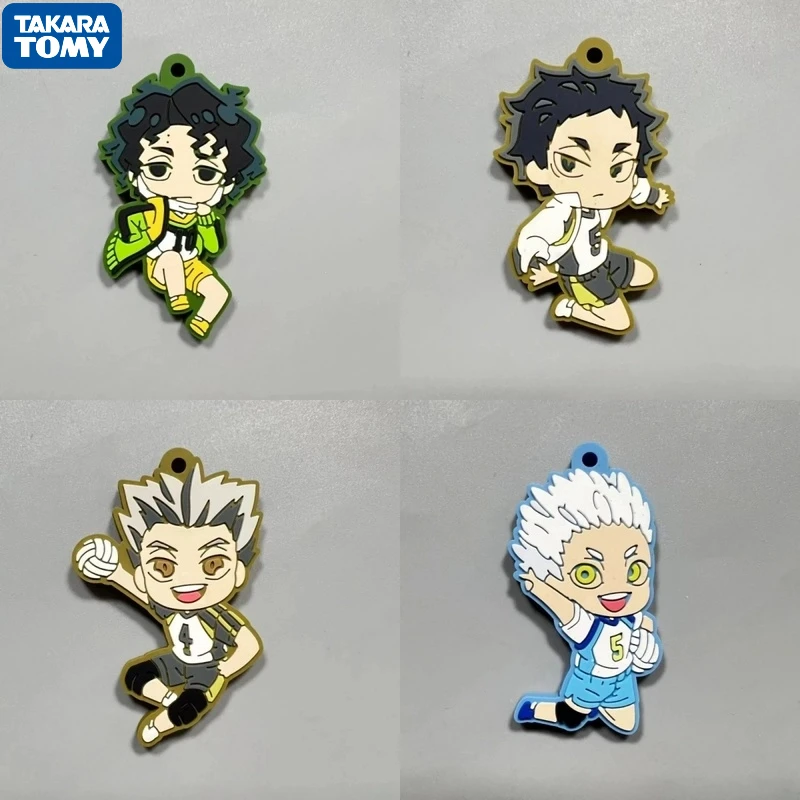 

TAKARA TOMY Haikyuu!! Школьная резиновая подвеска, игрушка Gashapon, коллекционная игрушка Keiji Akaashi Korai Hoshiumi, аниме-фигурка, брелок, подарки