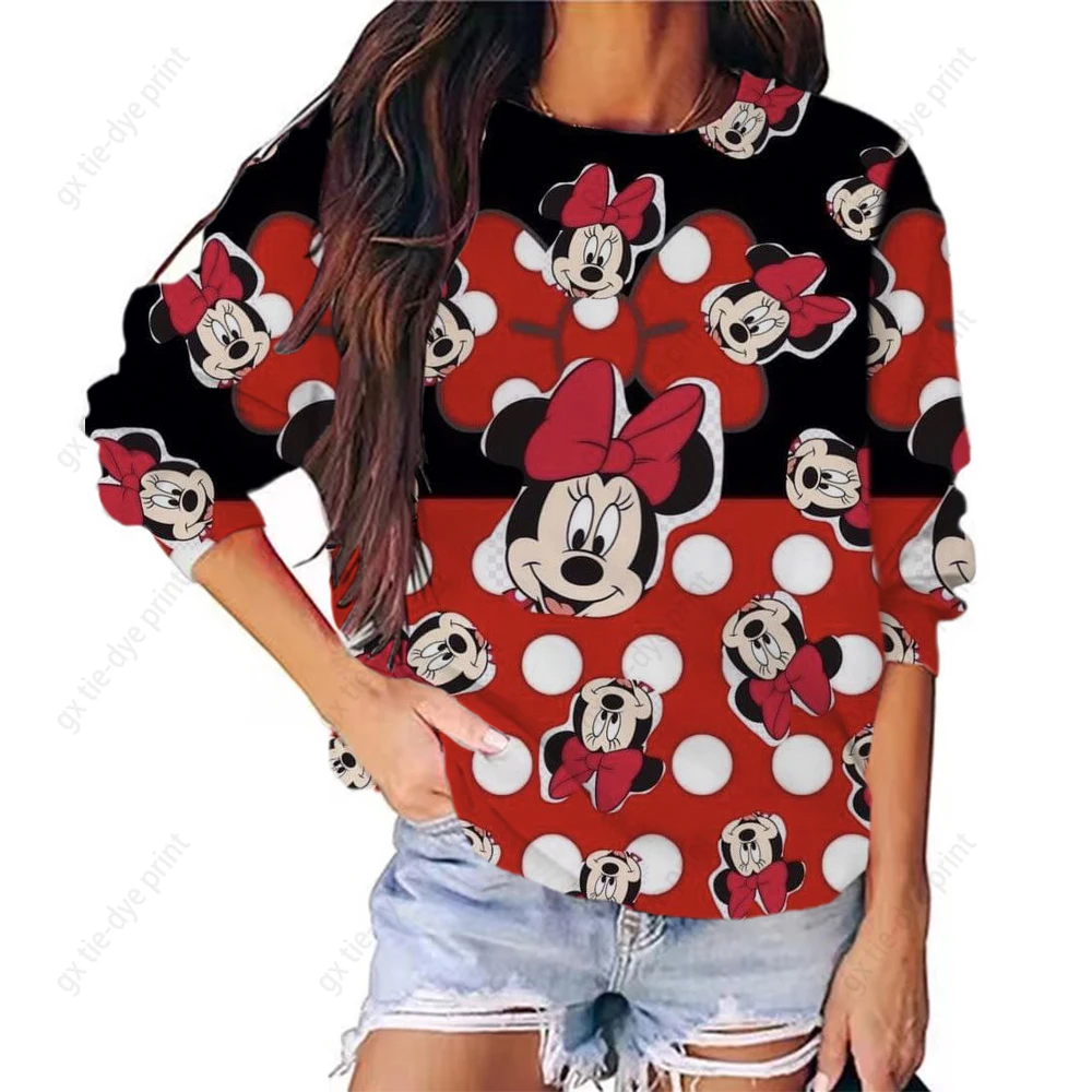 Disney Women Hoodies and Sweatshirts Mickey Mouse Fall Spring Sweatshirts Fall Spring Harajuku Long Sleeve Hoodie Clothes