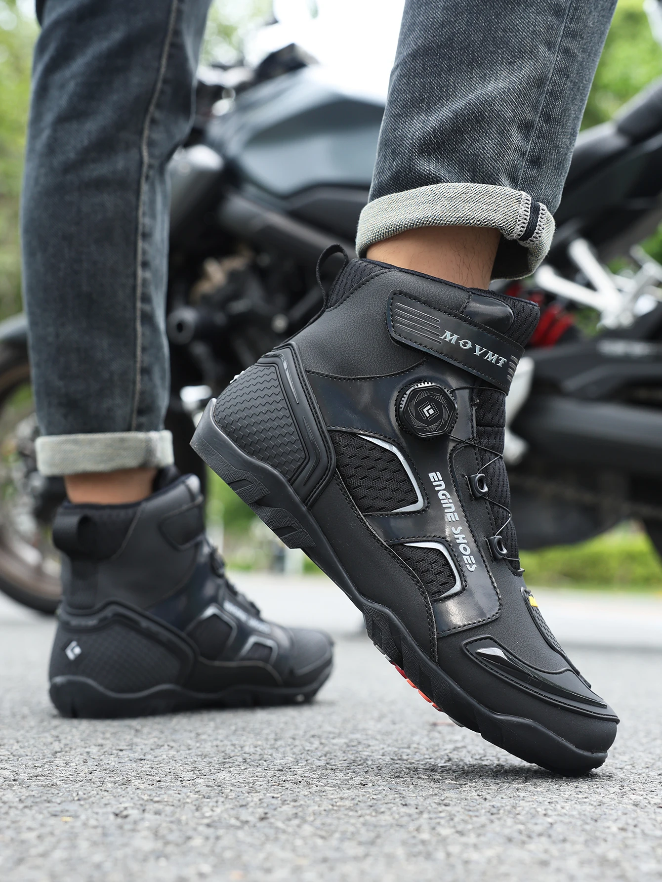 Neue Motorrad Stiefel Männer Leder Motos Atmungsaktive Anti Rutsch Verschleiß-beständig Fahrer Stiefel Motorrad Racing Knöchel Länge Schuhe – Detail 10