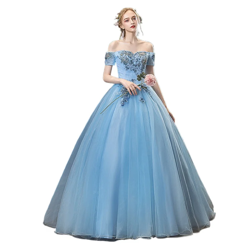 New Fashionable Strapless Vocal Art Exam, Beautiful Voice Performance, Fluffy Skirt, Stage Host, Annual Meeting, Evening Gown
