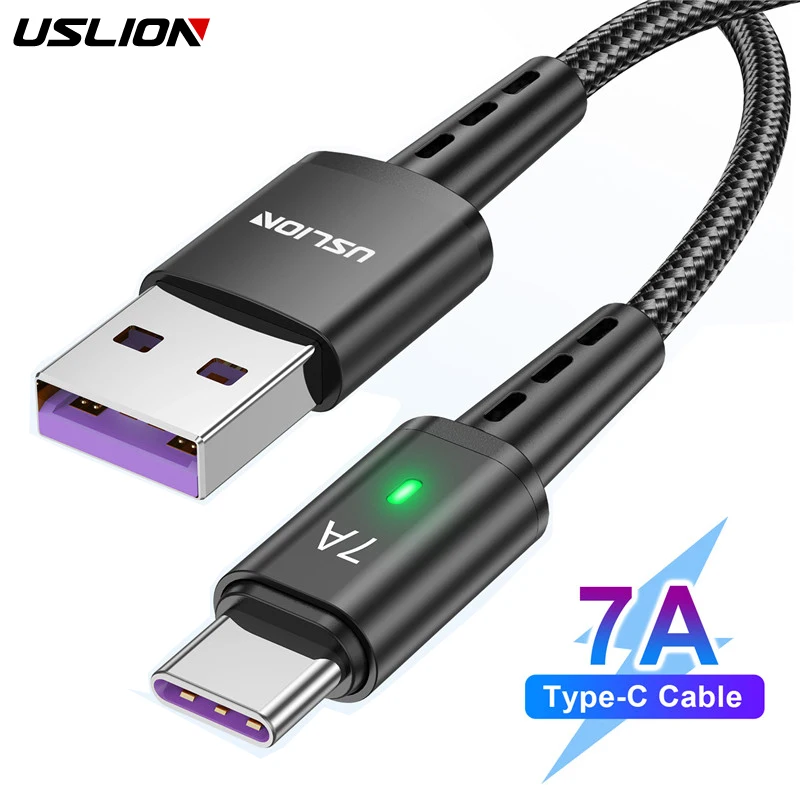 7A USB Type C Cable Wire For Samsung S23 S22 Xiaomi mi 13 Mobile Phone Fast Charging USB C Cable Type C Charger Data Cord Cables