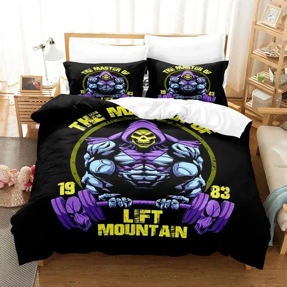New 3D Skull Skeletor Bedding Set Single Twin Full Queen King Size Aldult Duvetcover Sets For Boys Bedroom Anime Bed Sheet Set