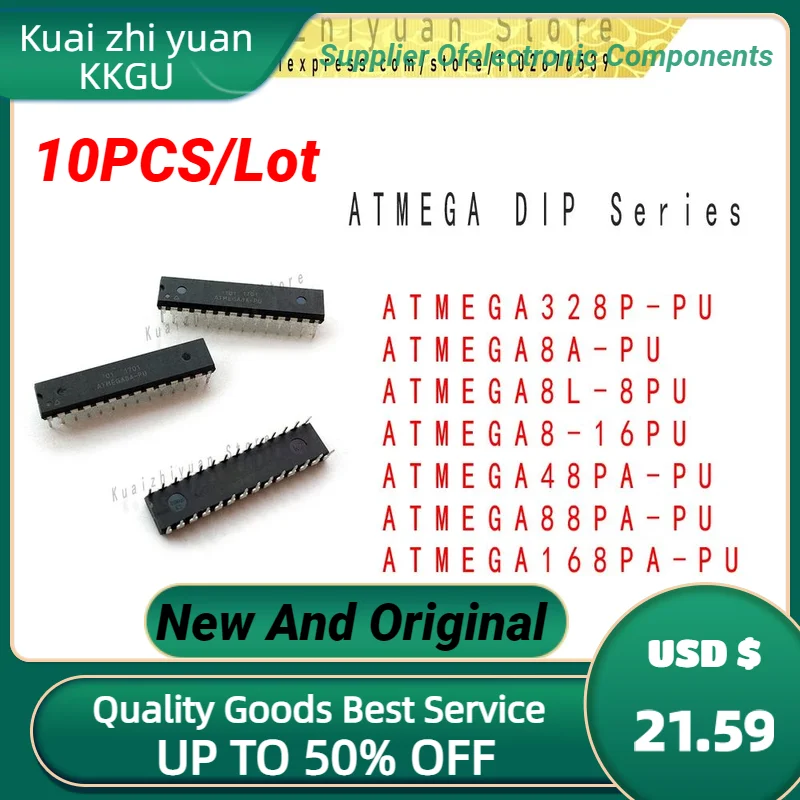 10 Pçs/lote Novo E Original ATMEGA328P-PU ATMEGA8A-PU ATMEGA8L-8PU ATMEGA8-16PU ATMEGA48PA-PU ATMEGA88PA-PU ATMEGA168PA-PU