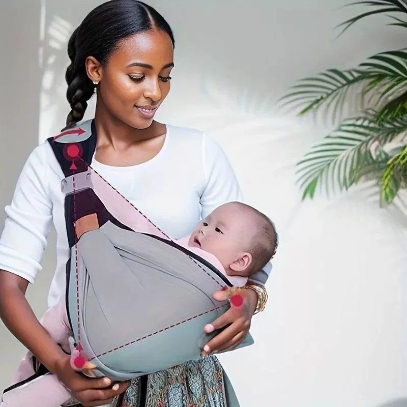 Adjustable One Shoulder Carrier Portable Carrier Sling Lightweight Breathable Mesh Hip Carrier for Infant for Newborn To Toddler