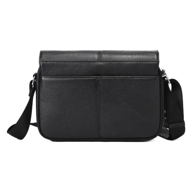 

Горизонтальная сумка-мессенджер из натуральной кожи, мужская классическая повседневная сумка через плечо из воловьей кожи с верхним слоем на молнии