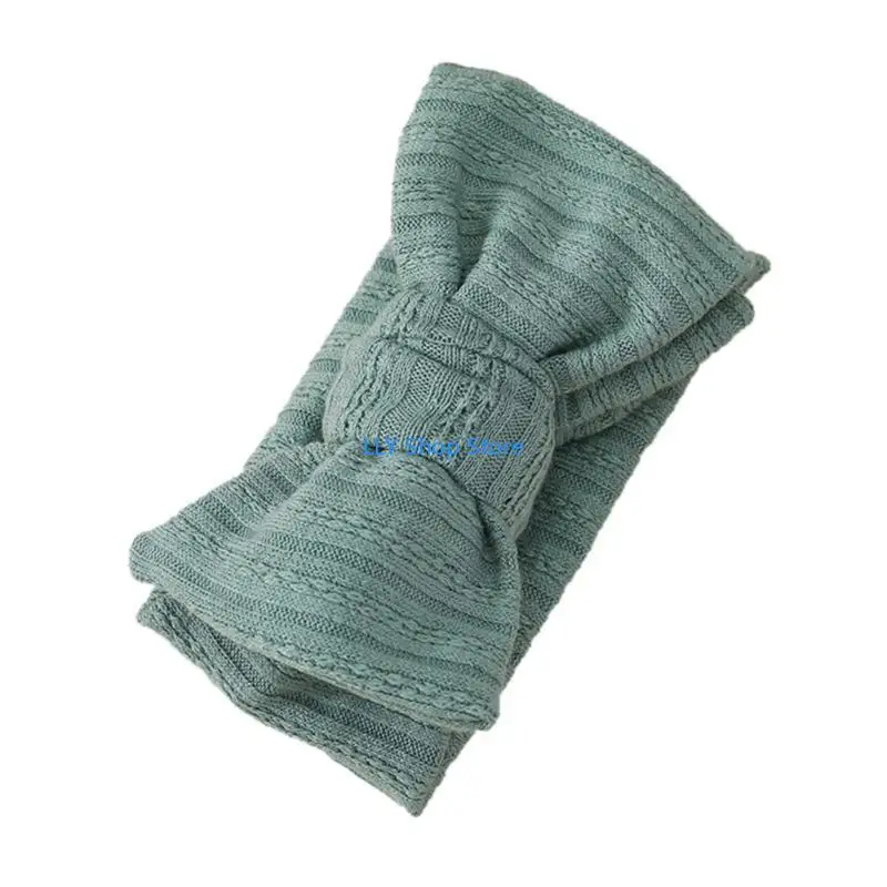 

T8UD Wide Bows-Headband for Baby Girls Turban Head-Wrap Hair-Bands Photography Prop