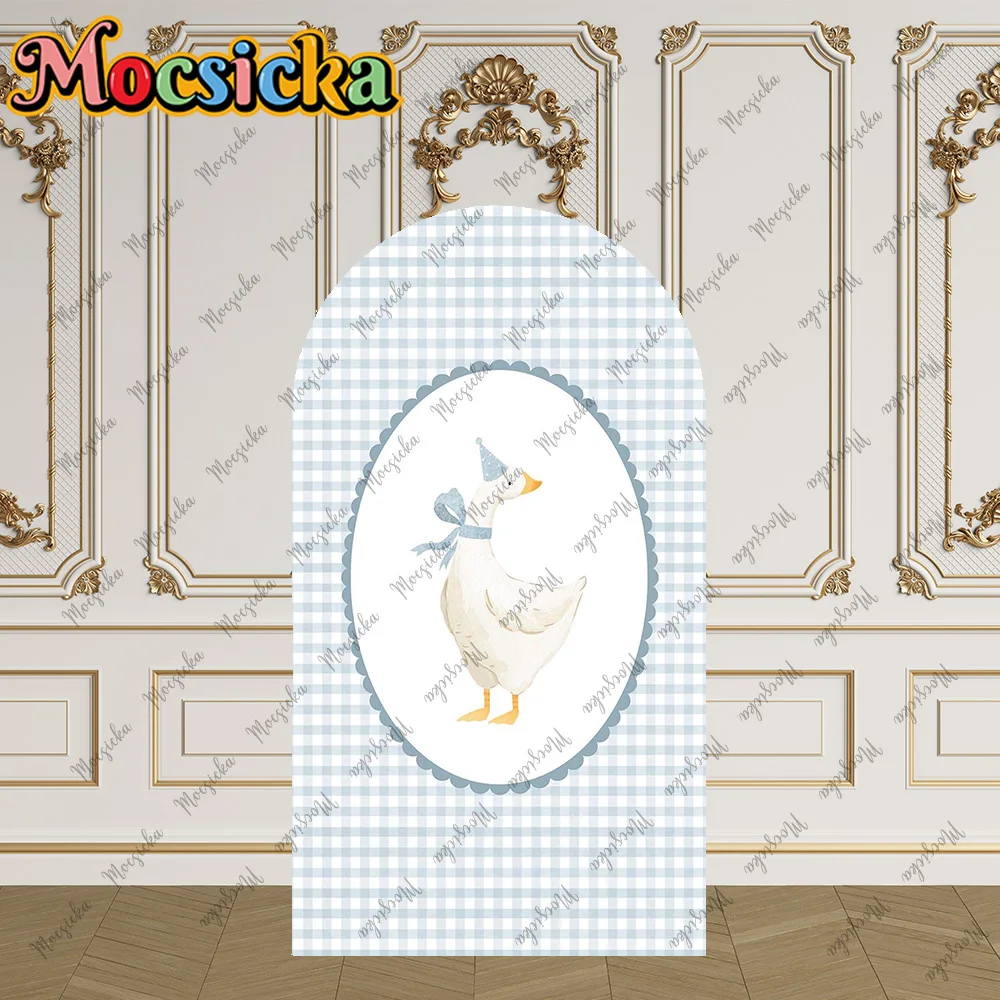 Mocsicka 2-Sided Arch Cover One Silly Goose Theme Decoration Backdrop Baby Shower Cake Smash Newborn 1st Party Prom Photo Props