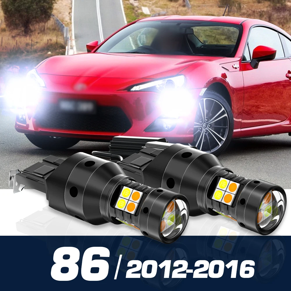 

2pcs LED Dual Mode Turn Signal+Daytime Running Light Blub DRL Accessories Canbus For Toyota 86 2012-2016 2013 2014 2015