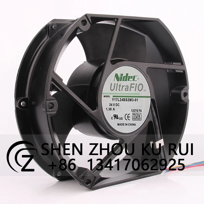 Ventilador de doble rodamiento de bolas para NIDEC Y17L24BS2M3-01, ventilador de refrigeración de 170x150x50MM, 24V, 1.38A, 17251