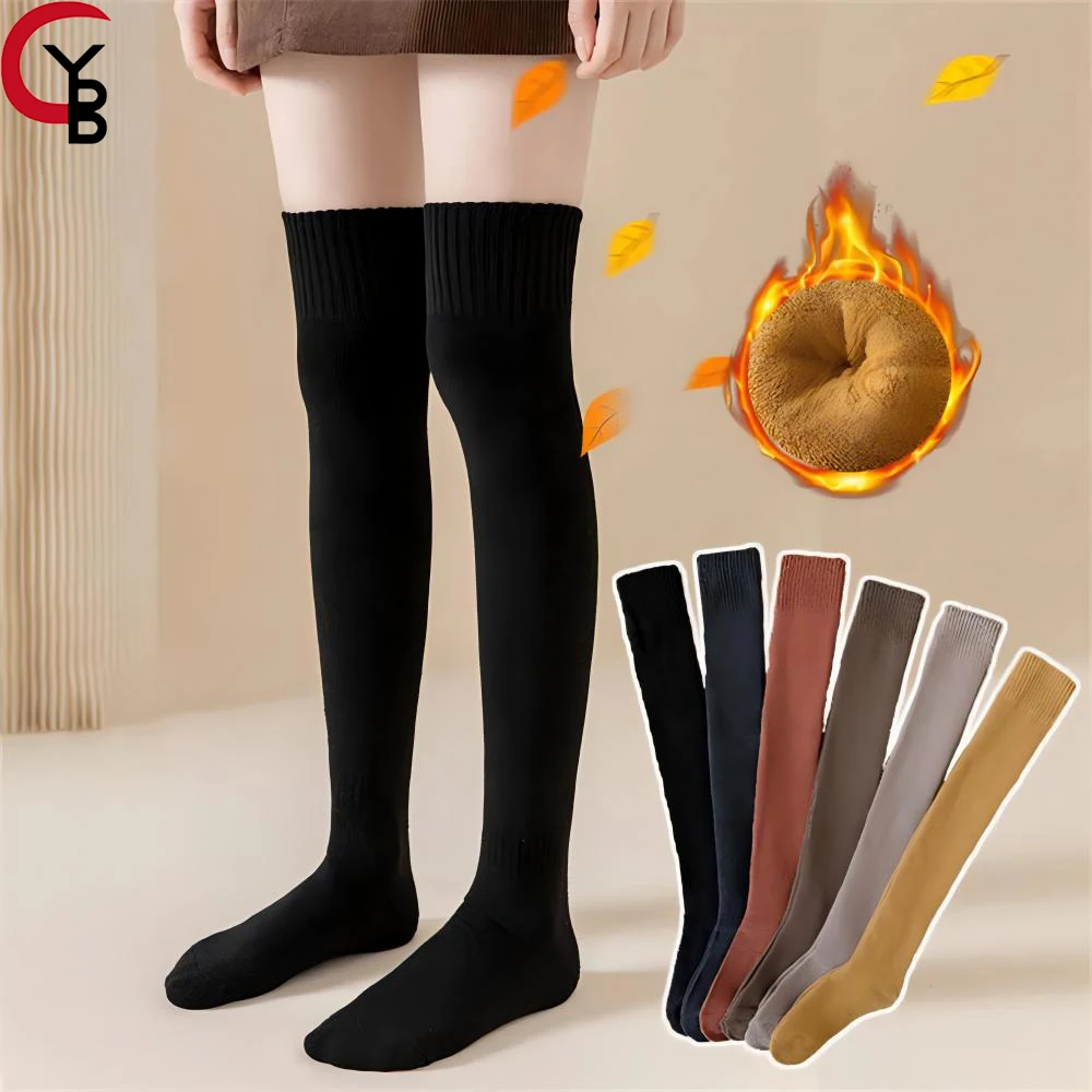 1 Pair Women Thigh High Socks Extra Long Cotton Knit Warm Thick Tall Long Boot Stockings Leg Warmers