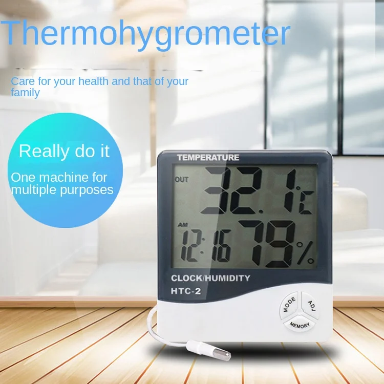 HTC-2 electronic temperature and humidity meter with external probe indoor and outdoor temperature and humidity meter