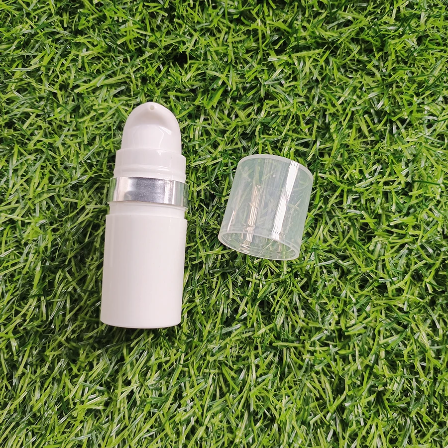 5/10/15ml recarregável branco preto loção garrafa soro de cuidados com a pele bomba mal ventilada garrafa com borda ouro tira loção toner recipiente