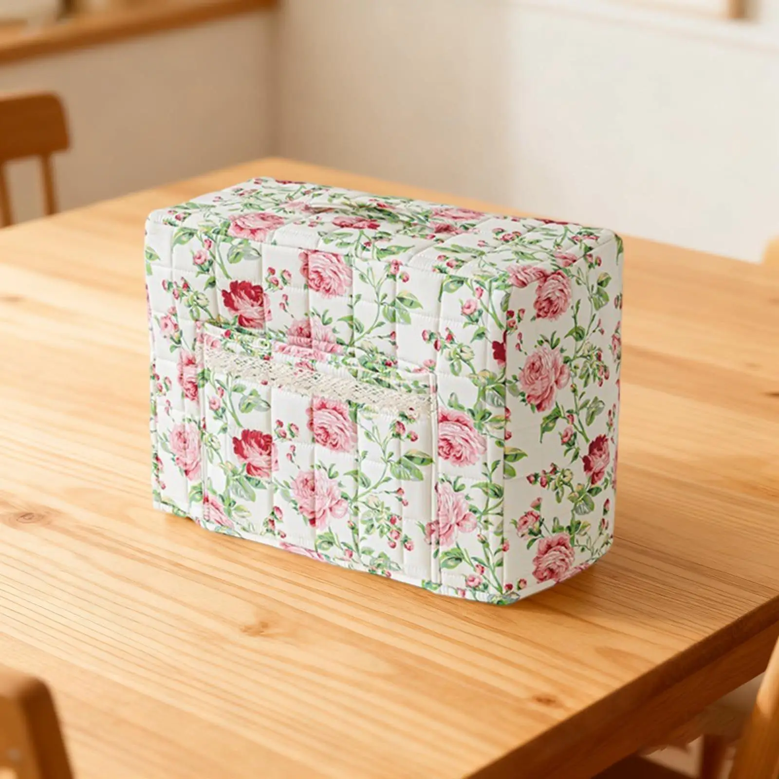 

Sewing Machine Covers Flower Print Dust Bag with Handle and Pocket Protective Sewing Machine Carrier for Travel Laundry Room DIY