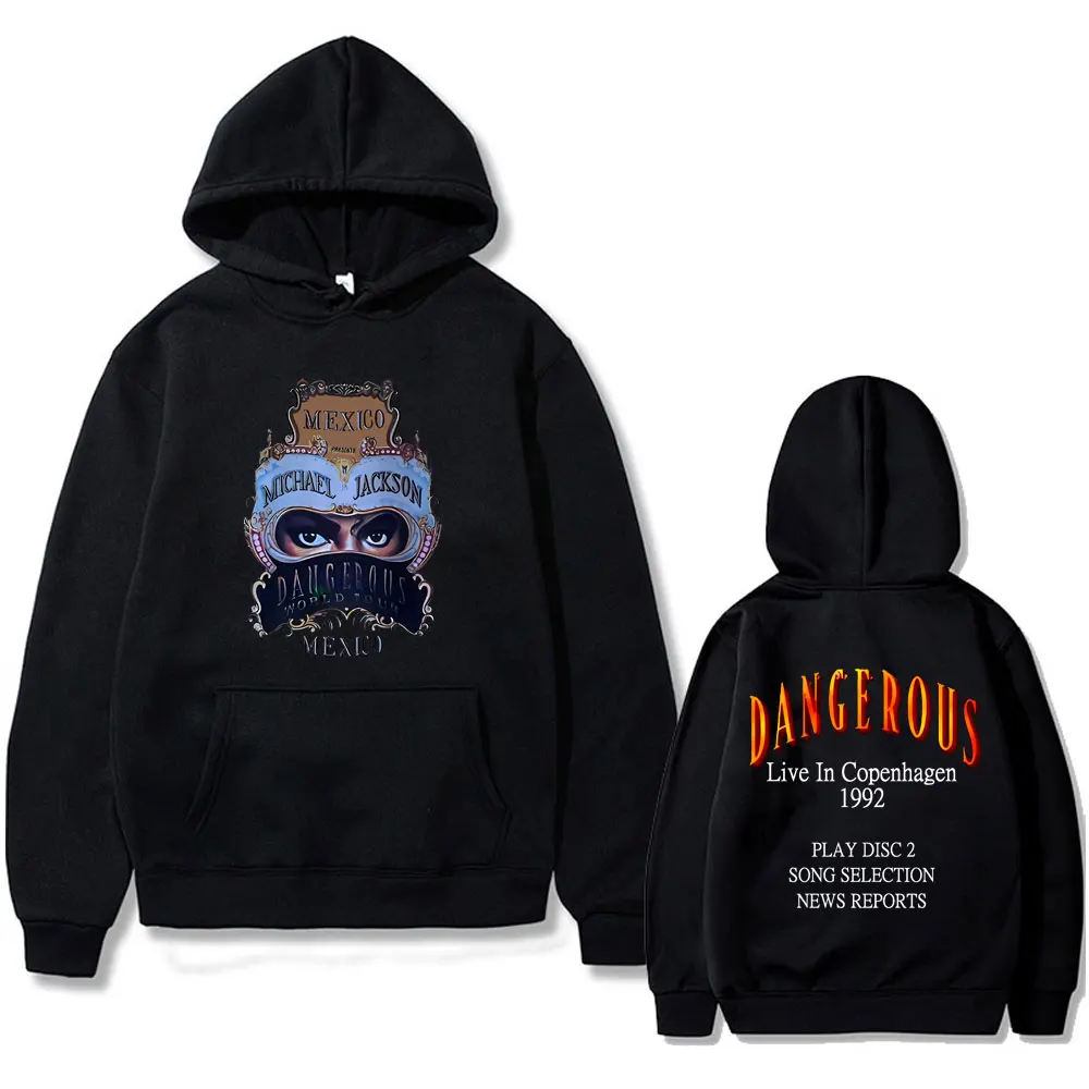 

Classic Vintage King of Pop Michael Jackson Dangerous World Tour Hoodie Male Gothic Rock Oversized Pullover Men Women Clothing