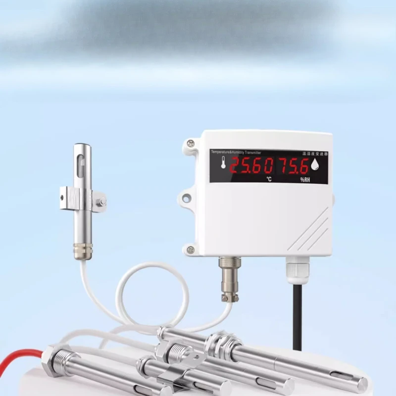 

Wall-mounted temperature and humidity transmitter 4-20mA/RS485 warehouse greenhouse temperature and humidity meter with display