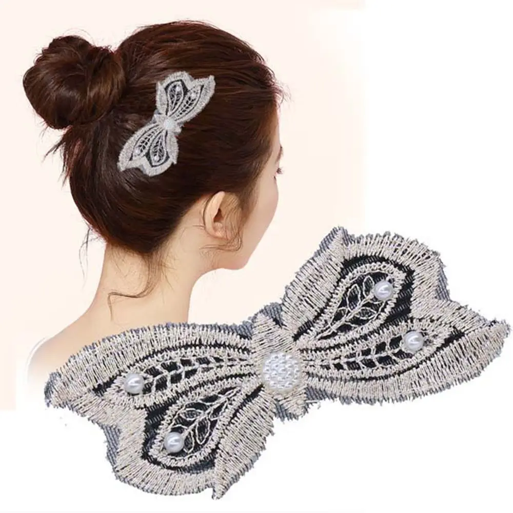 

Seamless Fashion Sticker Lace Pearl Magic Paste Bangs Hair Clips Hair Accessories Headwear Bangs Paste