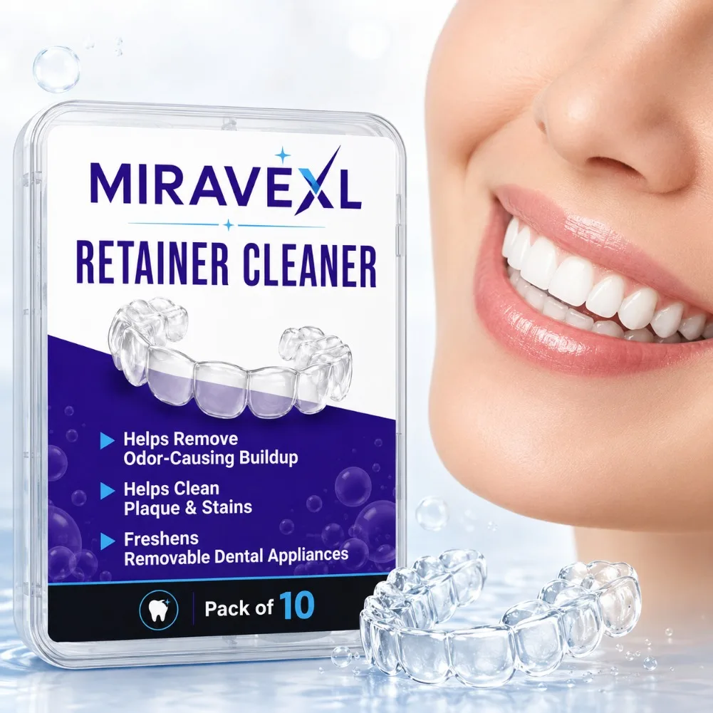 Denture Cleaner Tablets – Dental Appliances, Aligners, Mouth Guard, and Retainer Cleaner Tablets, Minty Fresh & Clean, 10 Count