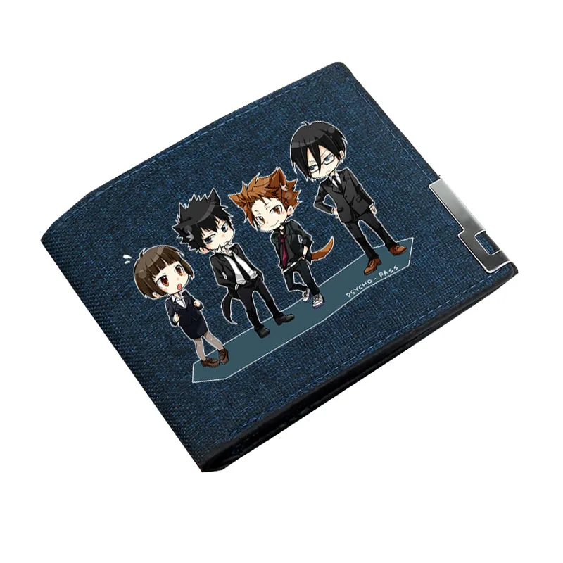 Anime Game Psycho-Pass Wallet Boy Gril Cartoon Coin Purse Teenager Canvas Wallet Casual Cash Holder Bi-Fold Short Wallet