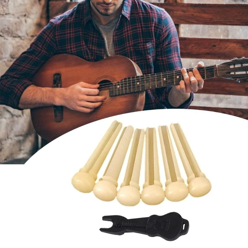 K0EF Professional Bridge Pins Guitar Tone Improvement Pins Guitar String Nails Bone Guitar Enhancements Guitar String Pegs