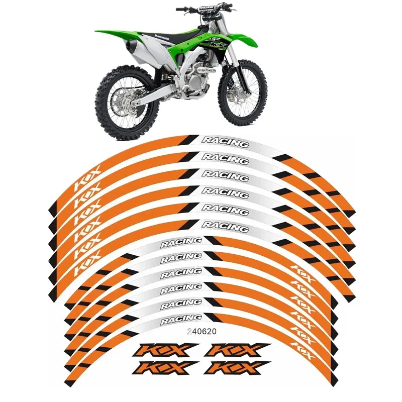 For Kawasaki KX 450 250 250F 450F 85 125 100 50 550 60 65 80 85  Motorcycle Parts Contour Wheel Decoration Decal Sticker - A