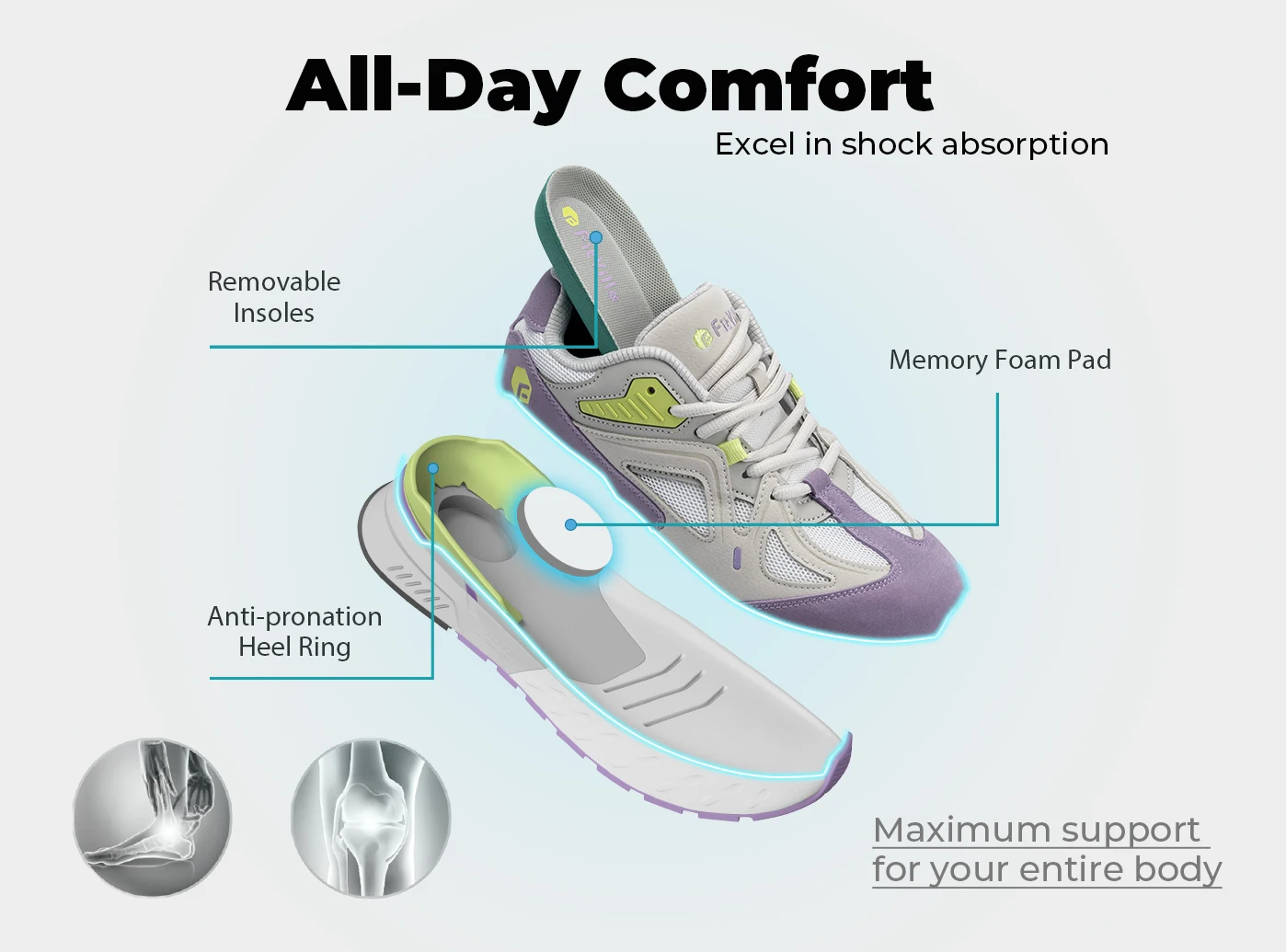 FitVille Women's Extra Wide Width Walking Running Sneakers, Breathable Light Non-Slip Orthopedic Athletic Shoes for Flat Feet, Plantar Fasciitis & Heel Pain Relief