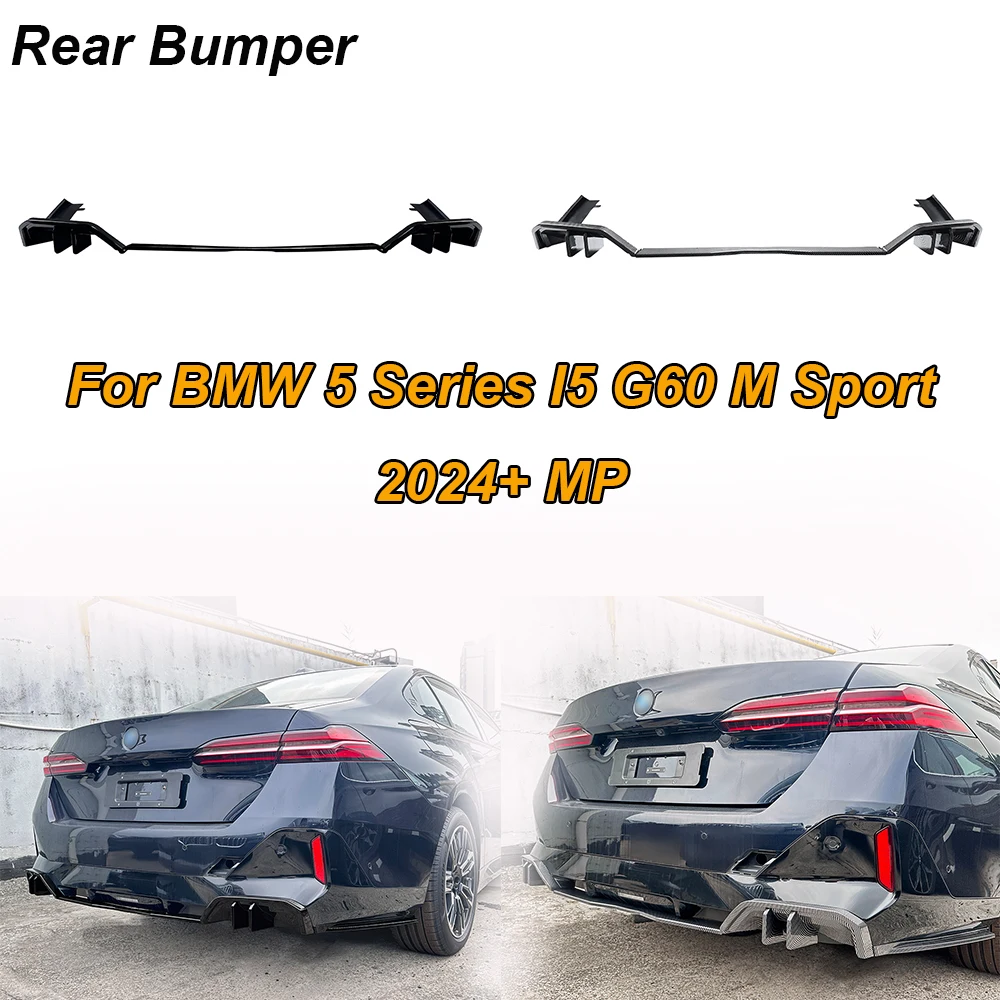 

For BMW 5 Series I5 G60 M Sport 2024+ MP Car Rear Bumper Diffuser Glossy Black/Carbon Fiber Cars Exterior Modification Parts