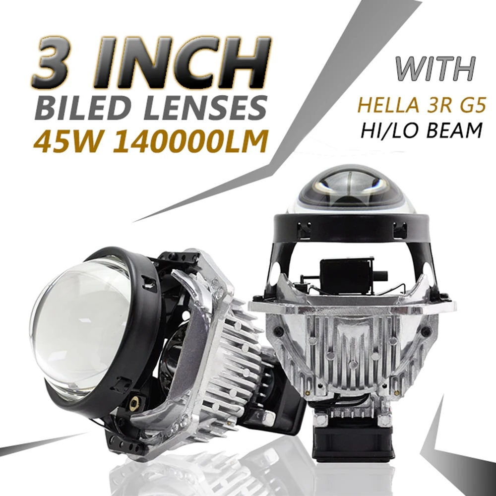 

Bedehon 3 inch Lens 45W 14000LM LHD Bi LED Projector Retrofit Car Headlight for mazda 3 bk cx9 3 bl, for ford focus 2 dorestayl