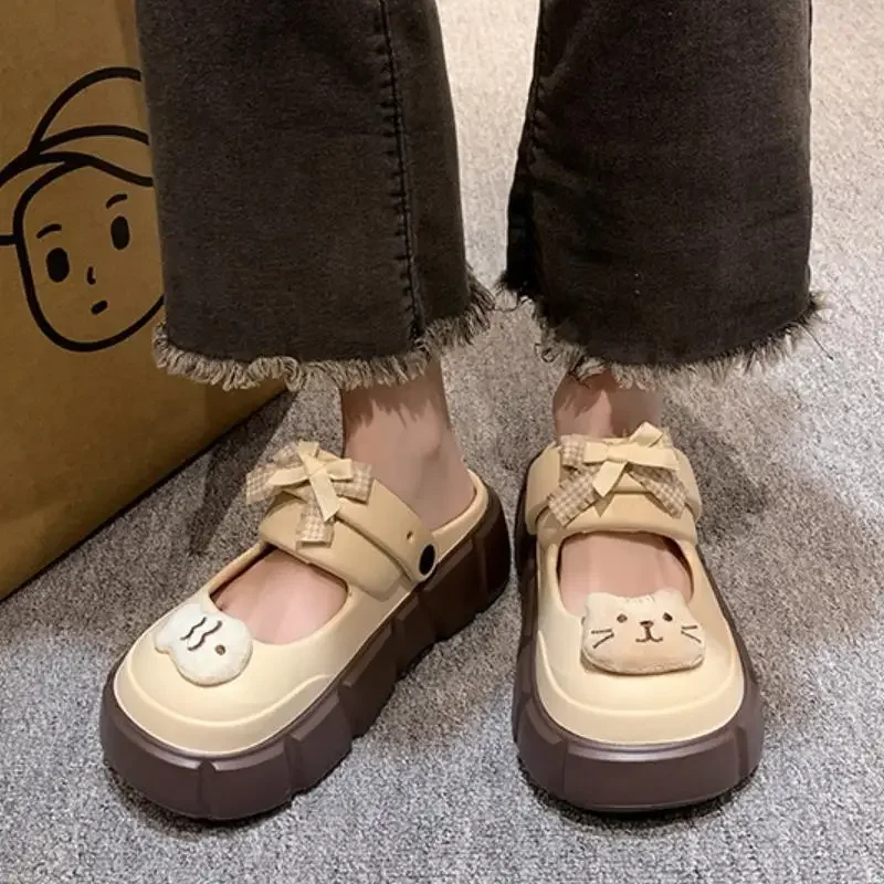 New Cute DIY Cat Fish Fashion Clogs For Women Indoor Street Slippers Soft EVA Close Toe Platform Shoes Female Leisure Mulers - view 4
