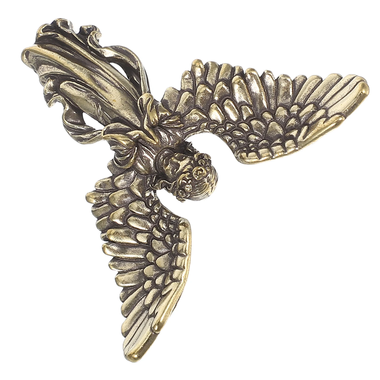 

Vintage Brass Angel Wing Guardian Statue Ornament Home Desk Decor Feng Shui Prayer Decoration Cupid Statues Figurines