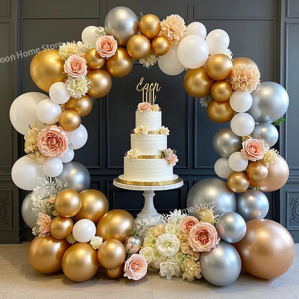 

5-36inch Metal Chrome Balloons Gold Ballon Macaron Pink White Balloons Arch Decoration for Weddings Anniversary Celebrations