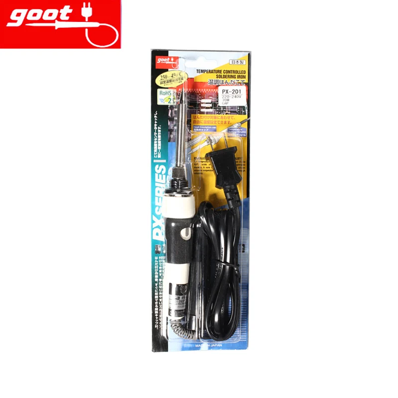 Japan GOOT PX-201 Electric Soldering Iron Output Temperature 250-450 Degrees Celsius Adjuster Input Voltage 220V Ceramic Heater