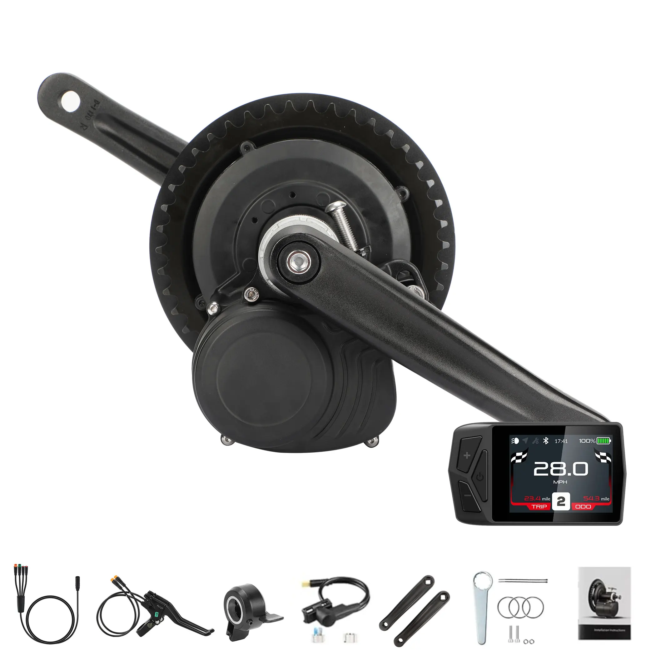 TONGSHENG TSDZ2B‑1T4 Mid Drive Motor Kit 48V 500W Peak 800W Torque‑Sensor Ebike Conversion Kit ＞80N.m IP65 Plug&Play for 68‑73mm BB Mountain Bicycle