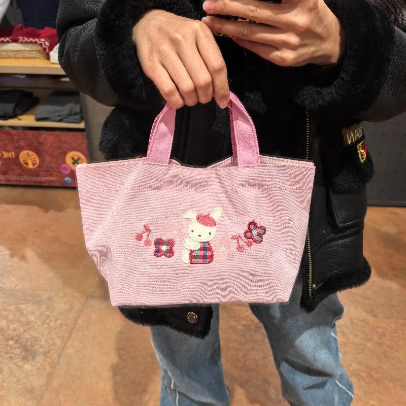 

Pink Handbag Cartoon Embroidered Little Bear Women's Bag