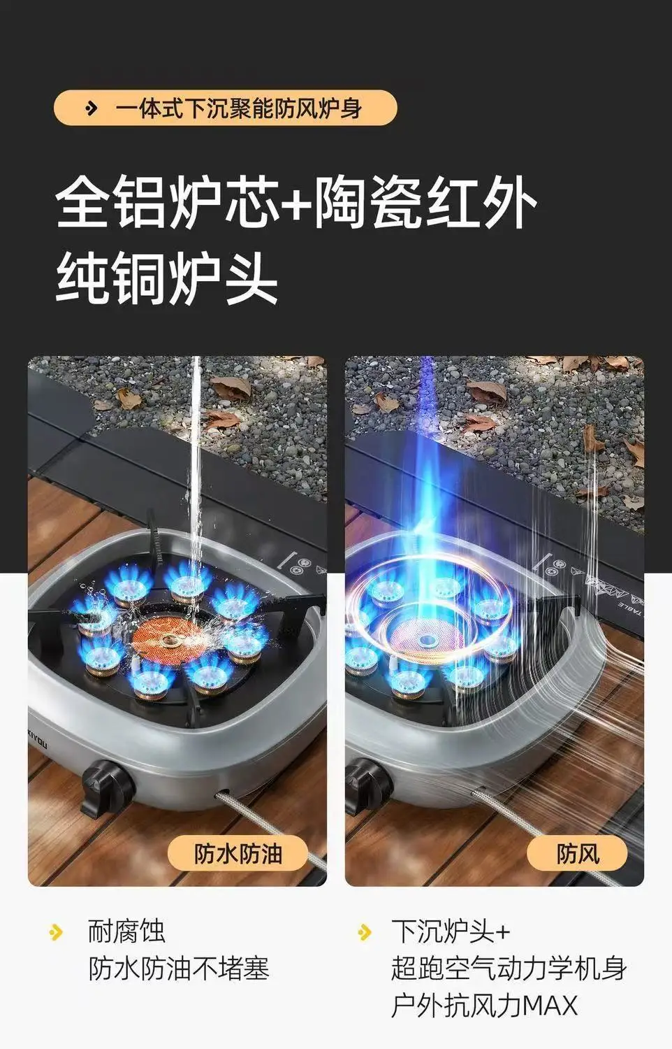 Picnic equipment Full set of gas stove Portable stove Split new model