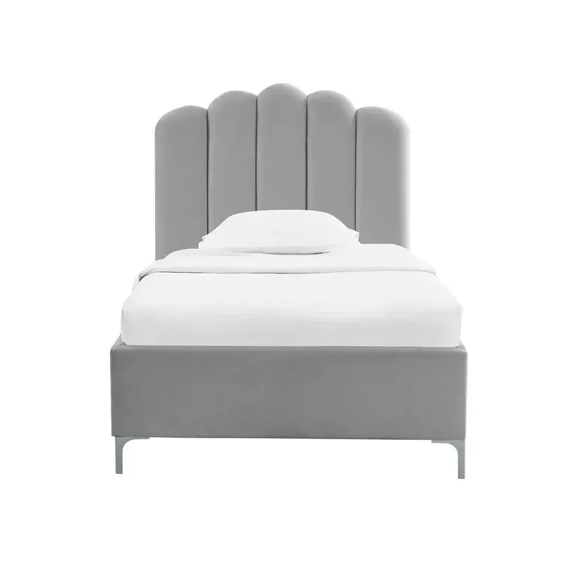 # Camas Modernas Bedroom Furniture Full Size Seashell Pink Upholstered Kid Bed Frame Kids' Beds for Kids Girls