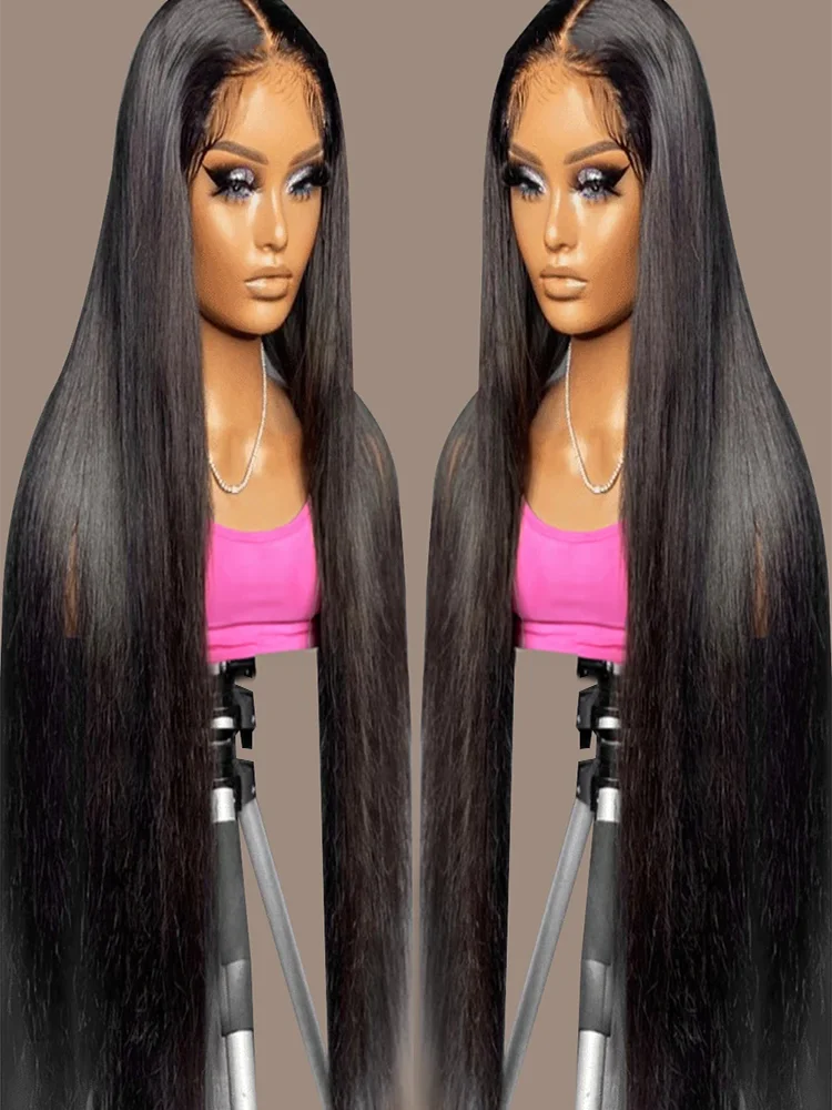 Straight Wig 13x6 HD Lace Wig Human Hair 13x4 HD Transparent Lace Frontal Wig Pre Plucked 250 Density Brazilian For Women 40Inch