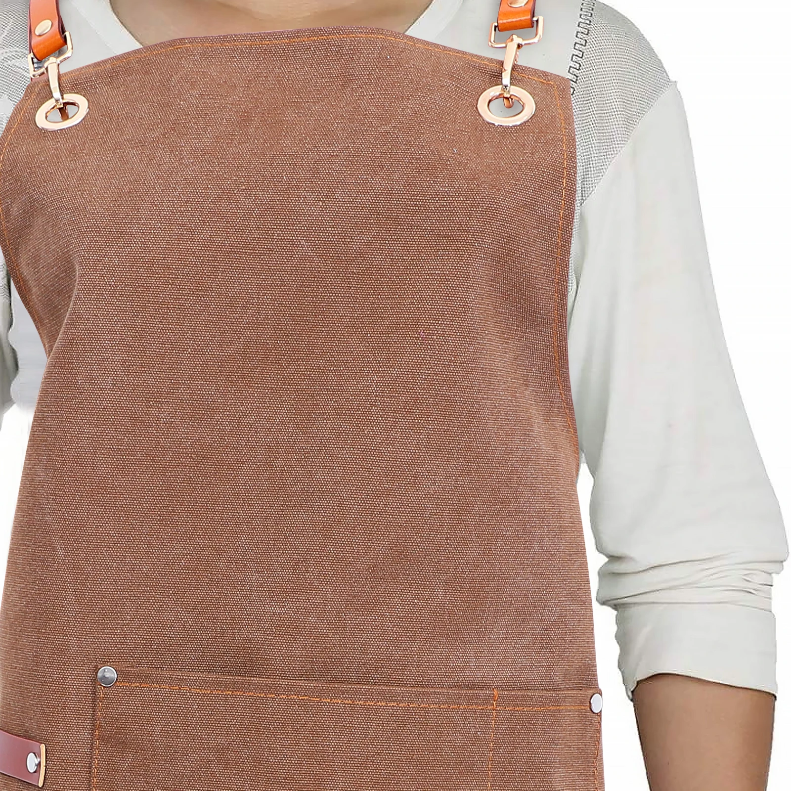 

1pc Barber Smock Waitress Vest Hair Stylist Apron Denim Work Clothes Cooking Camping Gear Trimmed Oil Dust Resistant
