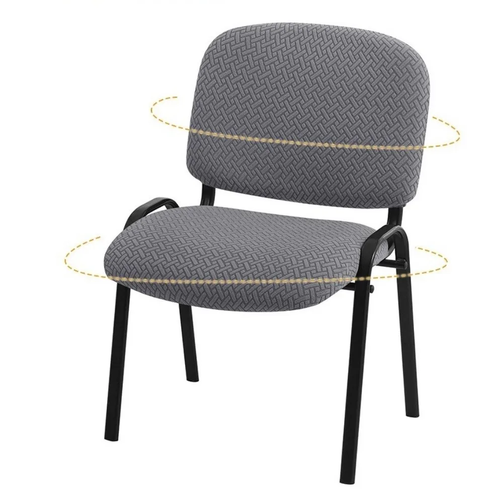 2Pcs/Set Solid Color T Jacquard Folding Dining Chair Cover Full Protection Elastic Split Low Back Chair Covers Dust-proof