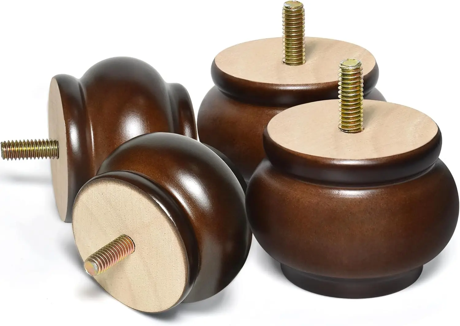 

Furniture Legs, Wood Sofa Legs, Turned Couch Legs, MCM Round Furniture Feet for Dresser, Sideboard, Recliner, Coffee Tab