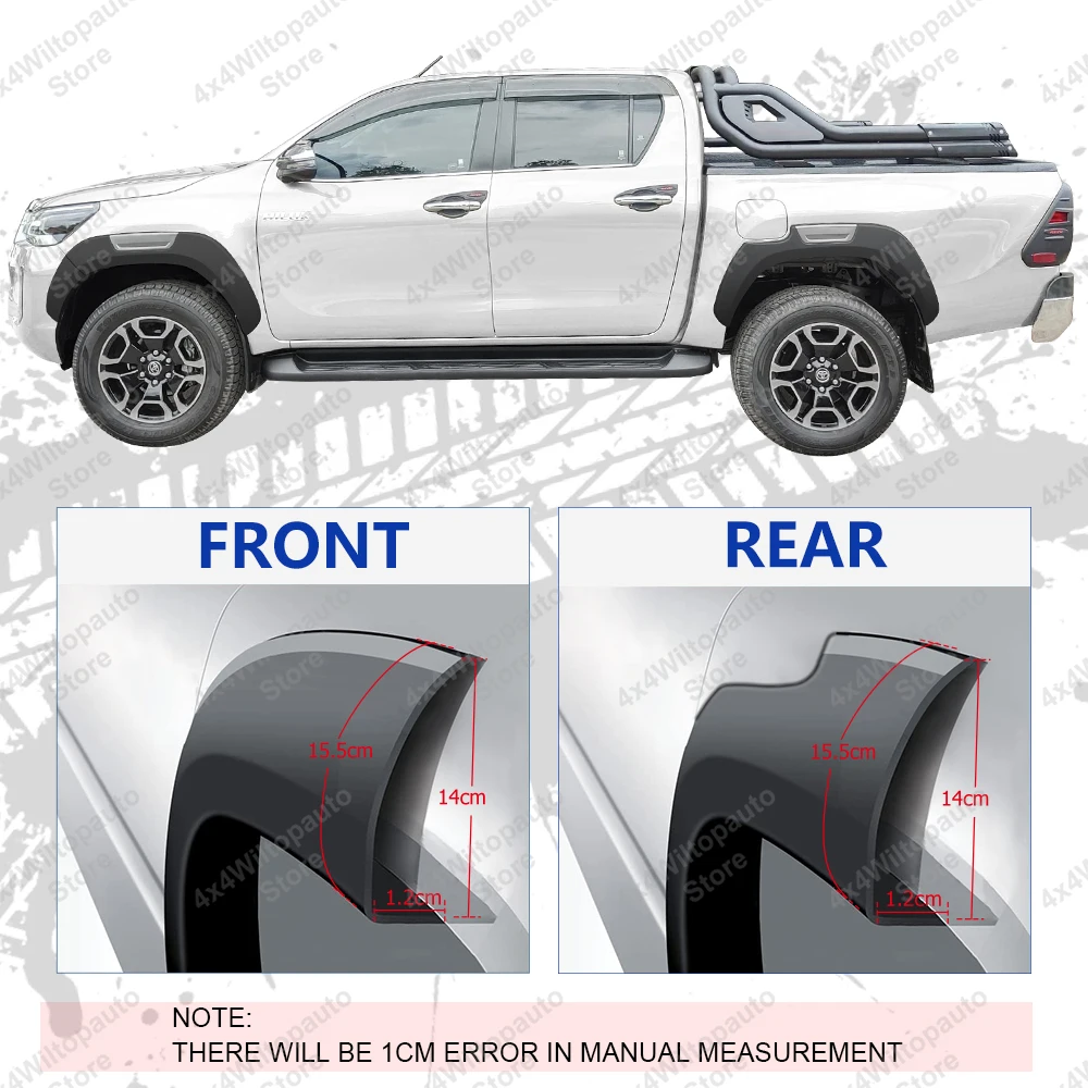 Fender Flares Pelindung Roda untuk Toyota Hilux Revo ROCCO ROGUE SR5 2015-2024 6 inci Model Halus Mudguards Aksesoris Mobil
