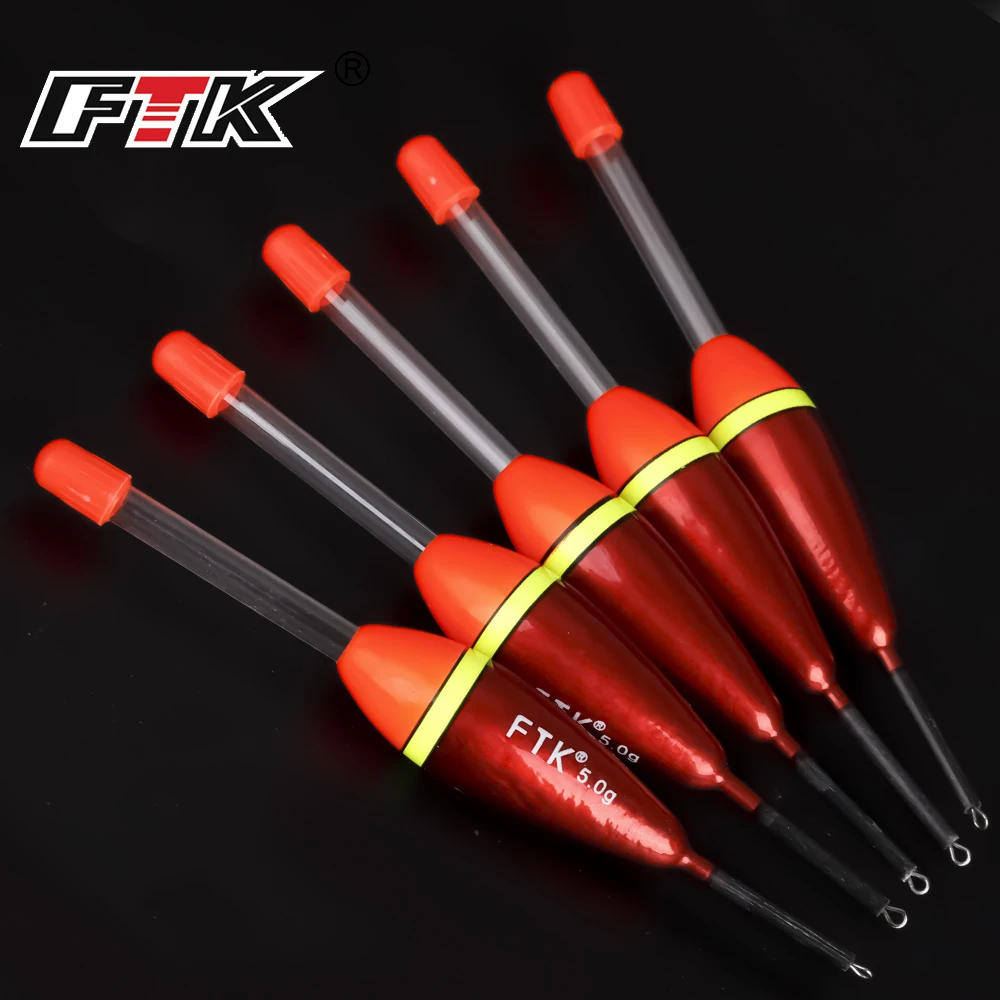 FTK 5PCS Barguzinsky Fir Fishing Float Bobber Set 4g 5g 6g 13.5/14/15cm Vertical Buoy Light Stick For Carp Fishing Accessories